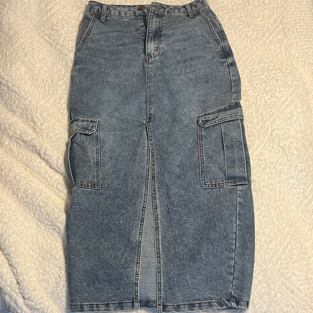 Blue Denim Cargo Skirt (SIZE 3)